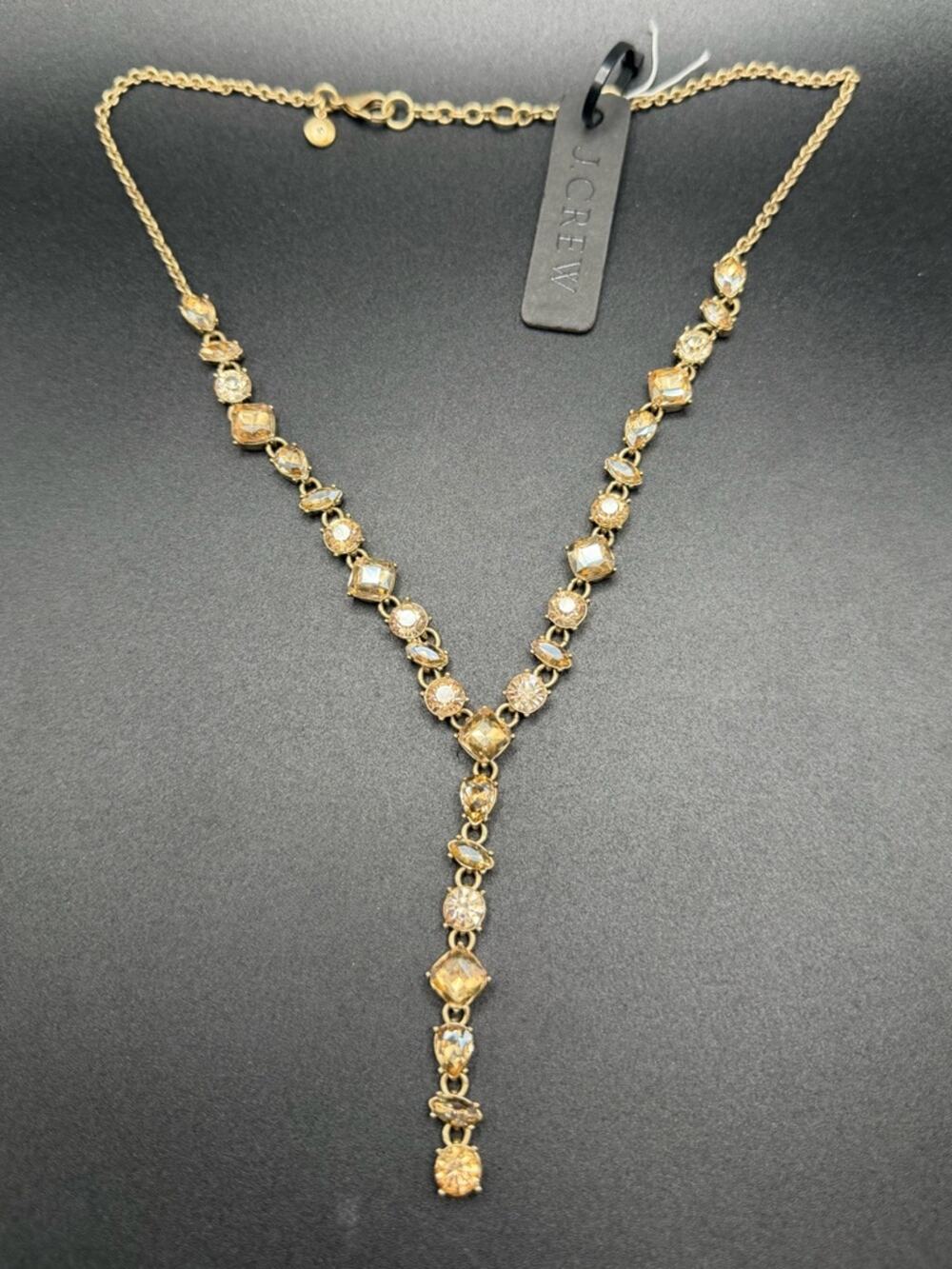 J. Crew Y Drop statement Necklace Rhinestone #K62 New with tag NWT